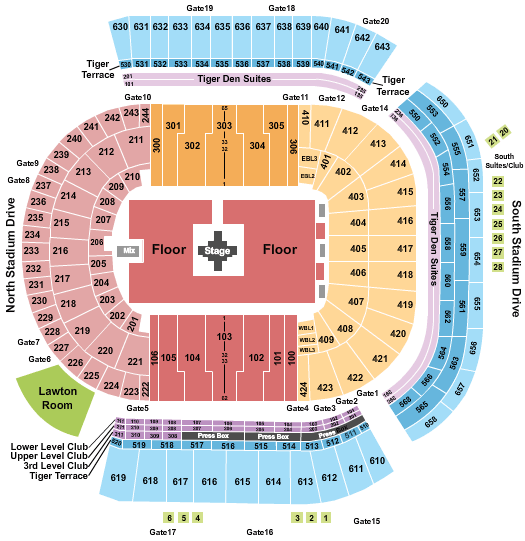 LSU Tiger Stadium Zach Bryan Seating Chart